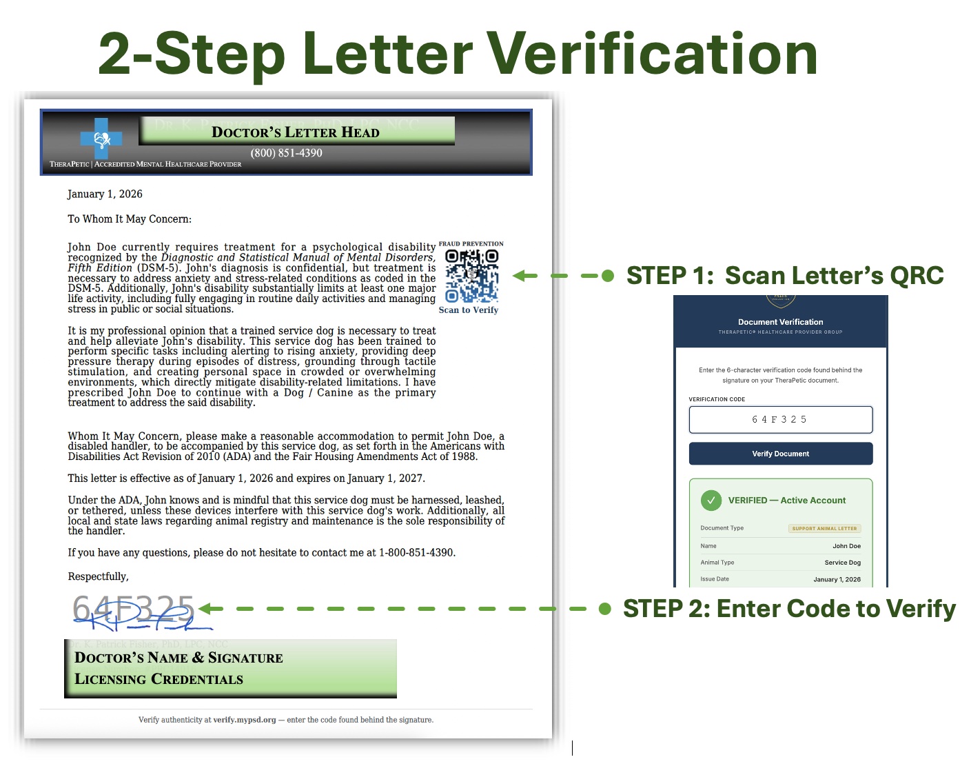 2-step letter verification with QR code